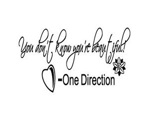 One-Direction-Wall-Art-Lyrics-Wall-Sticker-You-Dont-Know-Your ...