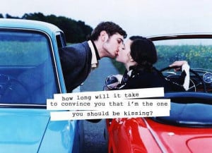 cute, kissing, quote