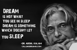 Motivational Quote on Dream By Dr. APJ Abdul Kalam