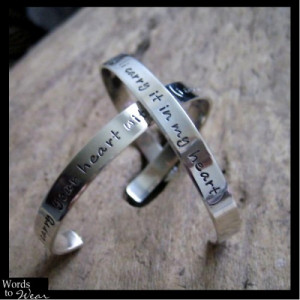 Sterling Hand Stamped Quote Cuff Bracelet