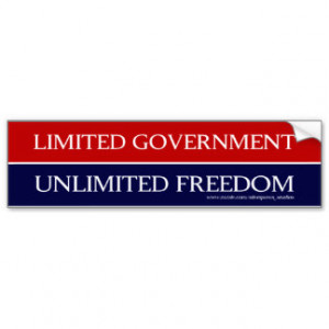 Limited Government - Bumper Sticker Car Bumper Sticker