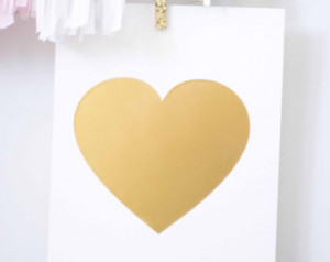 ... gold poster, golden, nursery print, gold quote, heart of gold, gold