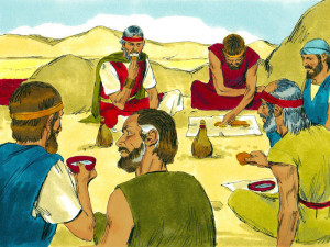 Dios alimenta a los israelitas en el desierto