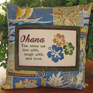 Hawaiian #Ohana Family Embroidered Quote Pillow by MrsStitchesDesigns ...