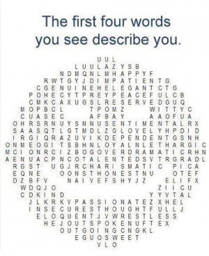 The first four words you identify in the Jumble, describe you… Happy ...