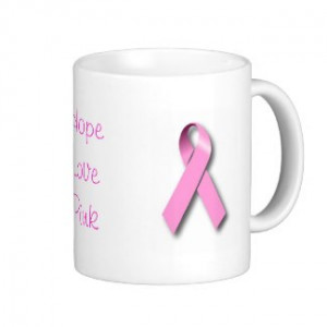 Pink Ribbon Breast Cancer Awareness Mugs by QuoteLife