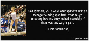 this as a gymnast you always wear spandex being teenager wearing