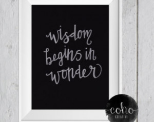 ... Begins in Wonder | Typography | Wall Art | Hand Lettered Quote Art