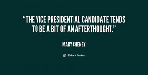 The vice presidential candidate tends to be a bit of an afterthought ...