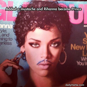 What a mustache can do Rihanna is looking mighty sexy these days in a ...