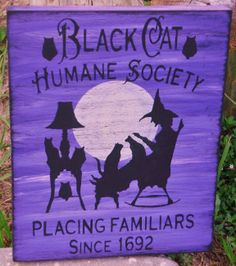 Black Cats primitive halloween witches signs $27
