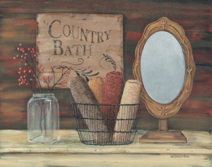 Bathroom - Country Bath - Primitive Country Framed Wall Art, Signs