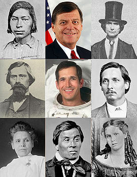 Top row: Young Chickasaw man, Tom Cole , Winchester Colbert