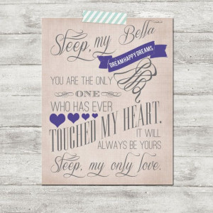 Twilight poster print with quote from Edward Cullen to Bella Swan love ...