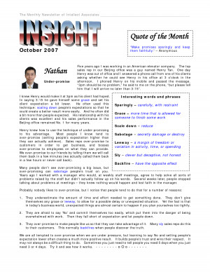 page 1 the monthly newsletter of intellect associates quote of the