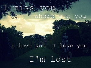 miss you where you are i love you i love you i'm lost