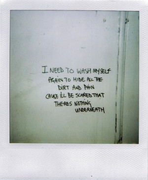 dirt, pain, polaroid, quote, quotes, radiohead, song, text, wash ...