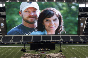 An image of former Navy SEAL Chris Kyle with his wife Taya that was ...