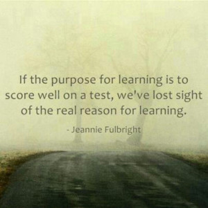 ... testing, but not if it stifles the pursuit of real learning