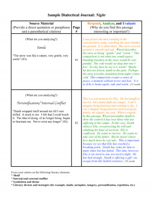 Sample Dialectical Journal Night - PDF