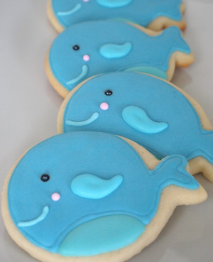 Every good sailor cookie needs a whale cookie to pursue, so here they ...