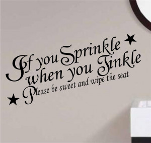 Details about WALL ART QUOTE sticker: SPRINKLE bathroom toilet funny