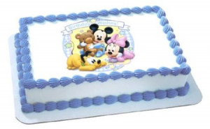 Disney Babies Mickey & Minnie Birthday Wishes Edible Image Cake ...