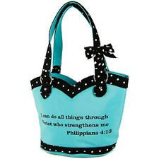 Bible Quotes Polka Dot Design with Bowtie Shoulder Bag Handbag Purse ...