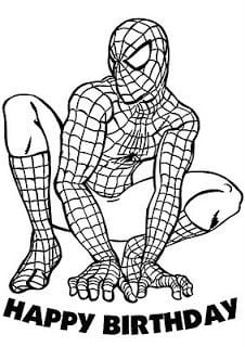 Spider-Man Happy Birthday Coloring Pages | SPIDERMAN COLORING More