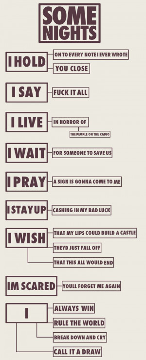 Some Nights album quotes