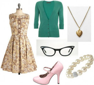 Fashion inspired by Skeeter Phelan from The Help: Floral dress, green ...