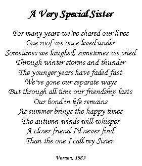 poems about sisters