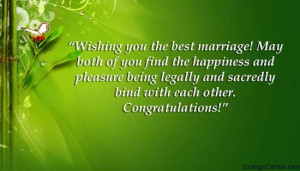 Wishing you the best marriage! May both of you find the happiness and ...