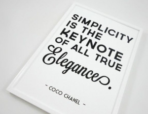 Simplicity Coco Chanel Quote Typography Art by SacredandProfane