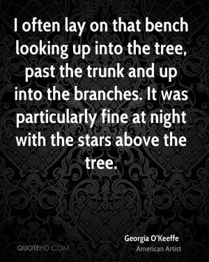 often lay on that bench looking up into the tree, past the trunk and ...