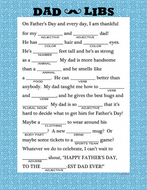 Click Here Download Father Day Mad Libs