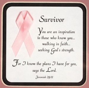 Discontinued - Breast Cancer Survivor Plaque with Bible Verse
