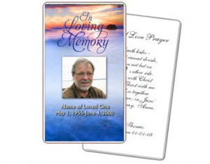 prayer card template courtesy of The Funeral Program Site can be ...