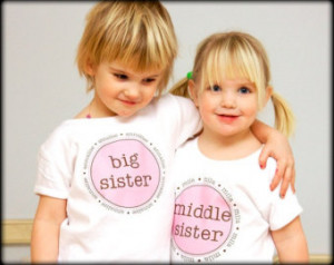 Personalized Big Middle Sister Cou sin T Shirt Girls High Quality Tee ...