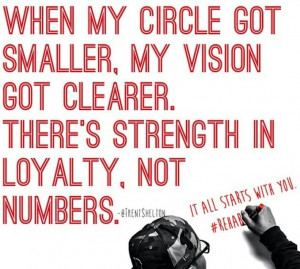 Strength in loyalty not numbers. Trent Shelton quote
