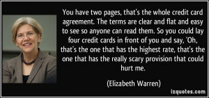 You have two pages, that's the whole credit card agreement. The terms ...