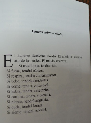 Ventana Sobre el Miedo del maestro Eduardo Galeano.