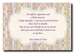 Quote Don't Deserve Me Personalised Large Plaque