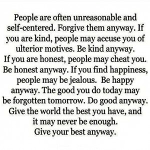 Give your best anyway.