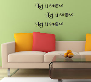 ... -Wall-Sticker-Let-It-Snow-Quote-Shop-Window-Vinyl-Decal-Transfer-Art