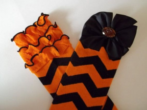 Fun Orange & Black Chevron Stripe Leg Warmers for by ZosaDesigns, $11 ...