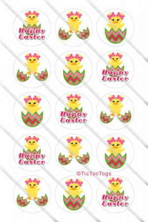 Easter Chick Chevron Eggs Sayings Bottle Cap Images Set 1 Inch Circle