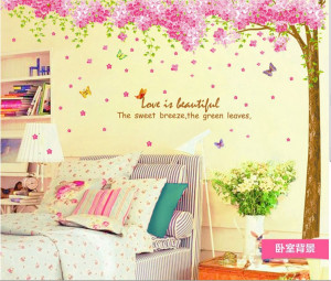 Butterfly Quote Tree Flower Wall Art Decal Removable Nursery Kids ...