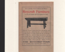 1904 Roycroft Furniture Ad-Ali Baba Bench 5x7