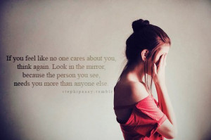 girl, heart, love, mirror, need, no one cares, quote, text